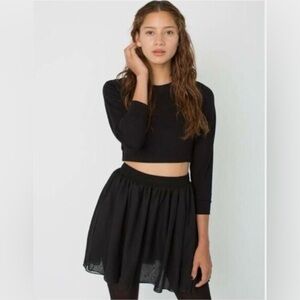 American Apparel Black Chiffon Mini Skirt – Size XS/S